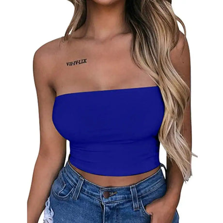 New Summer Solid Women Sexy Tank Top Bustier Bra Vest Crop Top Bralette Singlet T-Shirt Vintage Sleeveless Top - Lootquake