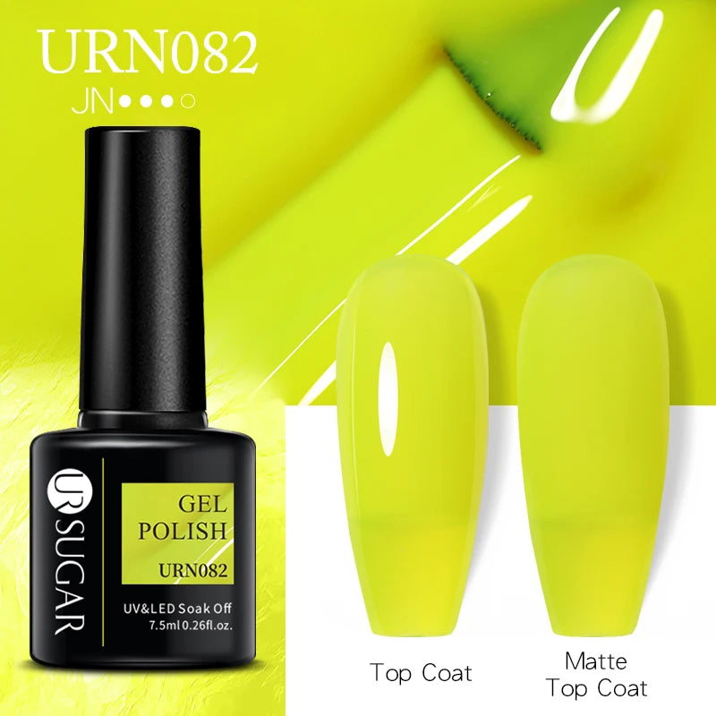 UR SUGAR 7.5ml Nude Glitter Color Gel Nail Polish Winter Warm Color Series Semi-permanent Varnish Professionals Manicure