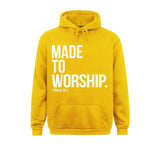Made To Worship Psalm 95 1 Faith Based Christian Hoodie Print Mens Sweatshirts Plain Long Sleeve Hoodies Hip Hop Sportswears - Lootquake