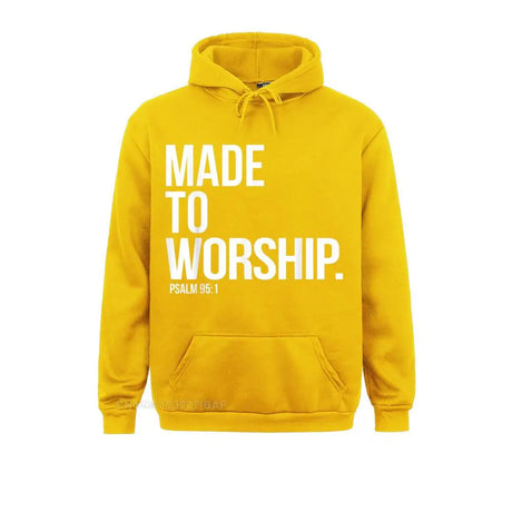 Made To Worship Psalm 95 1 Faith Based Christian Hoodie Print Mens Sweatshirts Plain Long Sleeve Hoodies Hip Hop Sportswears - Lootquake