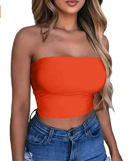 New Summer Solid Women Sexy Tank Top Bustier Bra Vest Crop Top Bralette Singlet T-Shirt Vintage Sleeveless Top - Lootquake