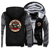 2023 Winter Men Thick Sweatshirt Full Throttle Cafe Racer Rockabilly Biker Zipper Jacket Fleece Warm Mens Thicken Hoodies - Lootquake