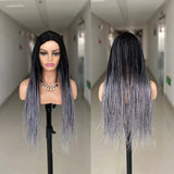 26" Ombre Box Braided Wig for Black Women | Long Synthetic Cosplay Braiding Hair | Heat Resistant Crochet Wigs