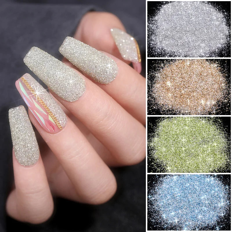 HOT Sale iridescent Powder on Nails iridescent Silver Glitter Chrome Nail Art Pigment Dust Shiny Gel Polish Flakes for Manicures