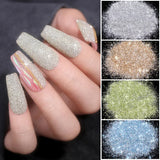 HOT Sale iridescent Powder on Nails iridescent Silver Glitter Chrome Nail Art Pigment Dust Shiny Gel Polish Flakes for Manicures