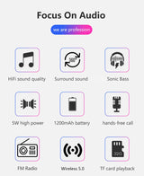 Altavoz inalámbrico portátil con Bluetooth para exteriores, compatible con USB, receptor de radio FM, entrada AUX, TF, MP3, para teléfono y PC.