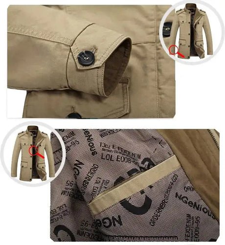 High Quality Men's Casual Jacket 6XL Male Windbreaker Oversized Cotton Classic Jackets Men Clothing Trench Coat A4F5806 - Lootquake