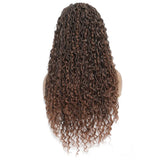 24" Ombre Brown Headband Wig | Curly Crochet Braids | Glueless | Synthetic Fluffy Wig for Black Women