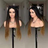 26" Ombre Box Braided Wig for Black Women | Long Synthetic Cosplay Braiding Hair | Heat Resistant Crochet Wigs
