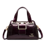 2-Layer Large Capacity Tote Bag | Luxury Handbags Women's Designer Crocodile Pattern Ladies Boston Shoulder Bag (High Quality)