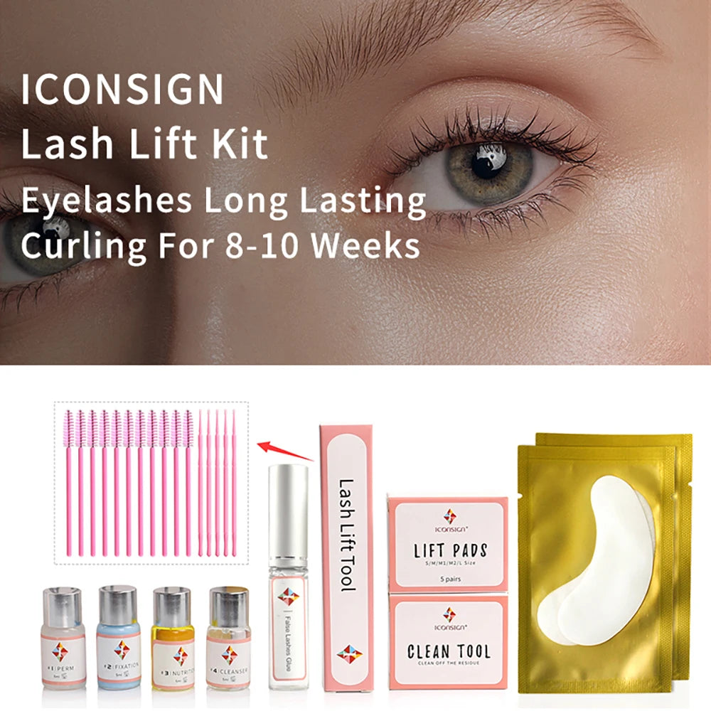 Kit de levantamiento de pestañas ICONSIGN, envío directo, set de levantamiento de pestañas, suero para pestañas, potenciador de calia, permanente de pestañas, herramientas de maquillaje de belleza para ojos