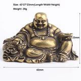 Antique Copper Maitreya Buddha Statue Small Desktop Brass Ornament Home Decor Sculptures Religions Room Desk Decoration Figurine