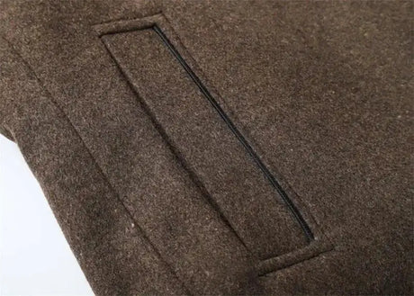 Woolen Coat Men Winter Windbreaker Long Thick Wool Jackets abrigo hombre Man Stand Collar Single Breasted With Vest Woolen Coats - Lootquake
