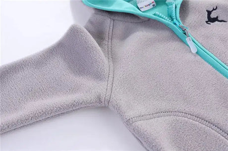 Mudkingdom Autumn Spring Girls Boys Hooded Fleece Jacket Windbreaker Zip up Reindeer Outerwear for Kids Clothes Children's Coat - Lootquake