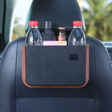 Cubo de basura para coche con marco beige, organizador de almacenamiento automático, contenedor de basura, diseño de almacenamiento y orden, cubo de basura plegable, cenicero, suministros