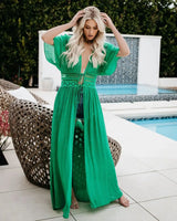 New 2020 Summer Women Lace Crochet Beach Cardigan Bikini Cover Up Wrap Beachwear Long Dress - Lootquake