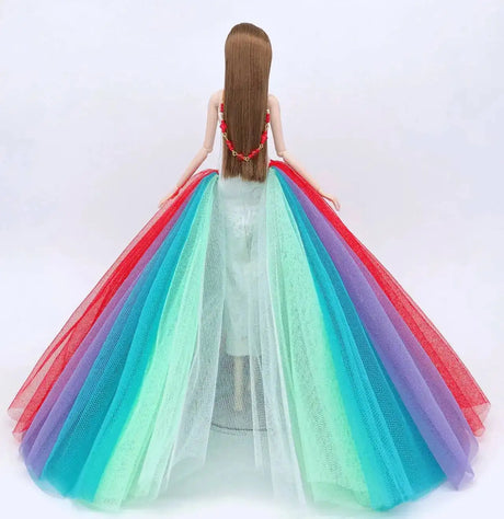 fashion for barbie elegant lady wedding dress for barbie doll clothes princesa for bjd 1/6 dress long dress accessories - Lootquake