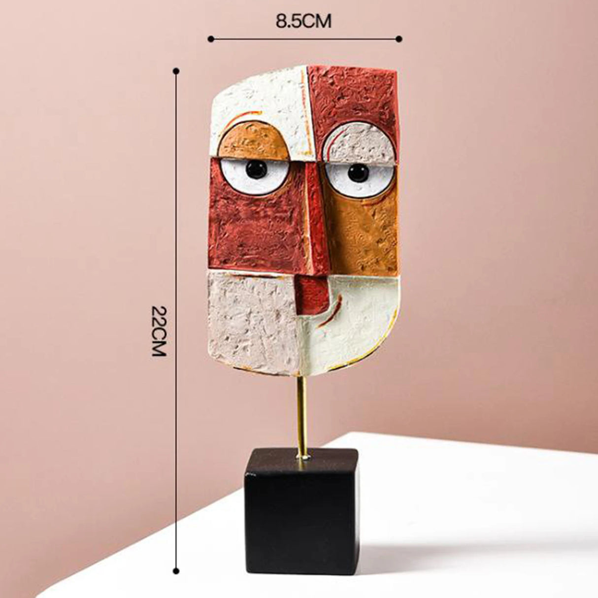 Estatua creativa de arte facial, escultura de resina, artesanía, figura abstracta para sala de estar, adorno para el hogar, oficina, decoración de escritorio, regalo