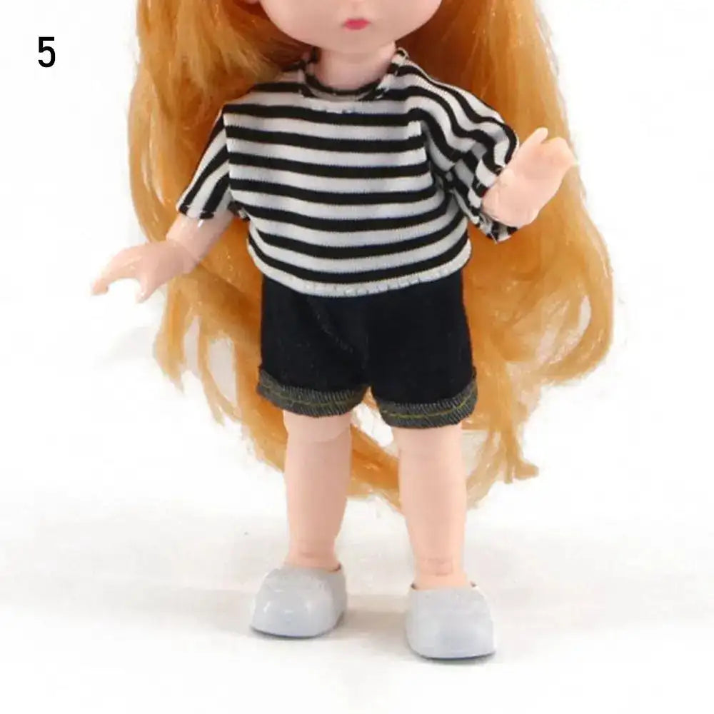 Ropa para muñecas de 16 cm, accesorios de vestir, camiseta sin mangas, pantalones casuales, vestido de mezclilla de rejilla, falda, accesorios de uso diario