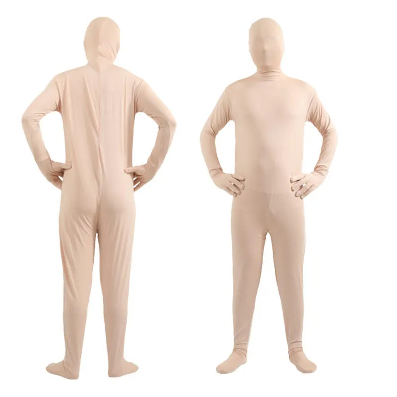 Halloween Costume for Adults & Kids Solid Black JumpSuit Invisible Man & Cat Character Men's Tight Invisibility Clothes