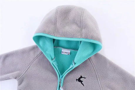 Mudkingdom Autumn Spring Girls Boys Hooded Fleece Jacket Windbreaker Zip up Reindeer Outerwear for Kids Clothes Children's Coat - Lootquake