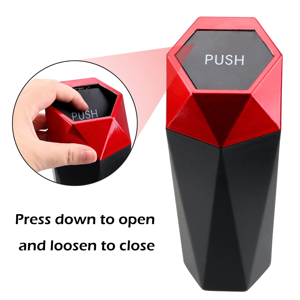 Mini cubo de basura YOSOLO, cubo de basura portátil para coche, hogar, dormitorio, oficina, con tapa, accesorios interiores