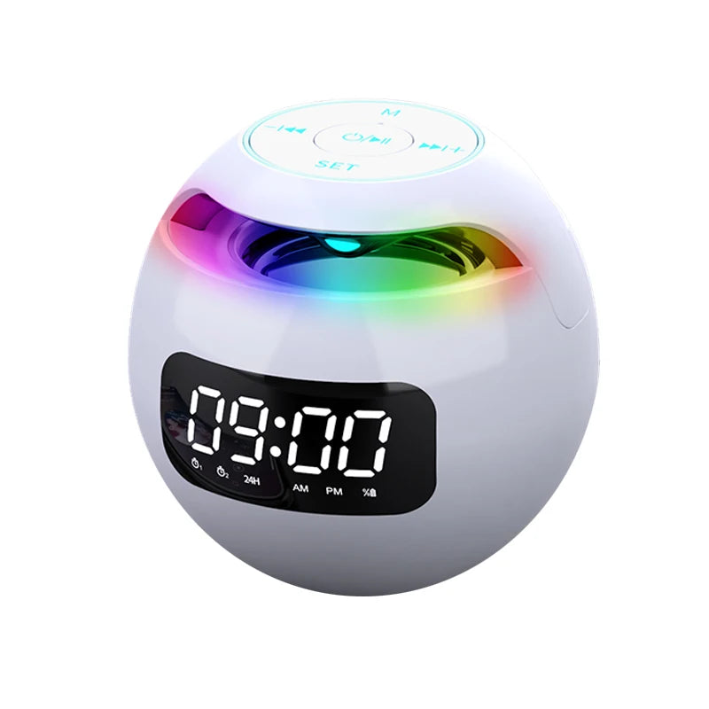 Nuevo mini altavoz Bluetooth inalámbrico con pantalla LED, despertador, tarjeta TF, reproductor de música MP3 para PC y teléfono.