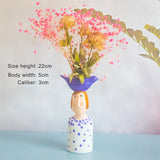 Statue Head Portrait Sculpture Ornament Bonsai Handmade Art Pot Bum Ceramic Vase Plaster Living Room Home Decor Dried Flowers