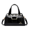 2-Layer Large Capacity Tote Bag | Luxury Handbags Women's Designer Crocodile Pattern Ladies Boston Shoulder Bag (High Quality)
