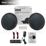Herdio 2PCS 4 Inch Ceiling Bluetooth Speaker Kit Water Resistant 160W Marine Speakers For Bathroom Kitchen Home Outdoor Camper