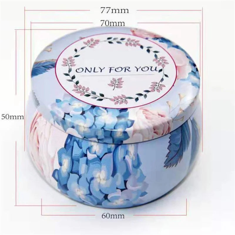 Velas perfumadas Caja vacía con flores Lata Fragancia Vela perfumada hecha a mano Cera de soja natural Decoración del hogar