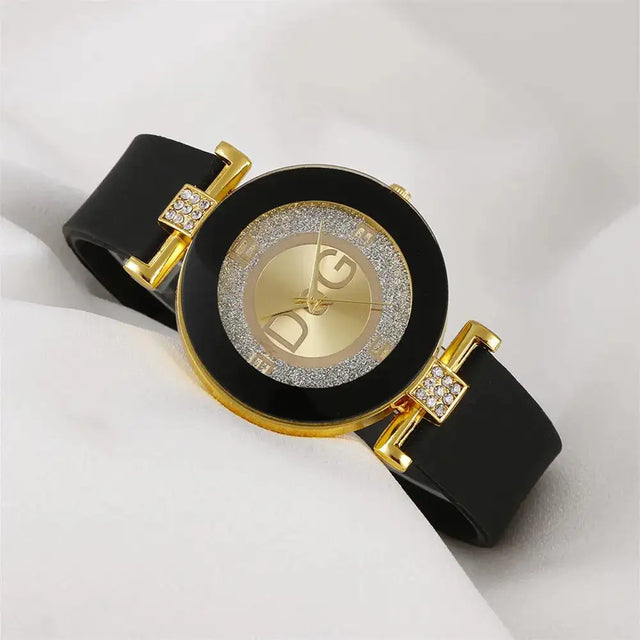 Simple black quartz watch For women Ladies Fashion Casual Silicone Band Wristwatch Relogio Feminino zegarek damski Female Clock - Lootquake
