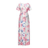 Vestido de maternidad Chivry para mujer, estampado floral, manga corta, cuello en V, maxivestido largo, ropa informal para embarazadas, vestido de maternidad de verano