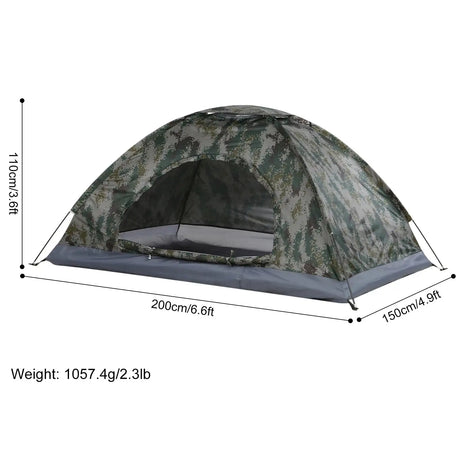 Tomshoo 1/2 Person Ultralight Camping Tent Single Layer Portable Tent Anti-UV Coating UPF 30+ Beach Tent for Outdoor Fishing - Lootquake