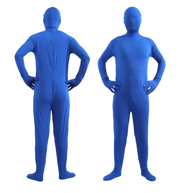 Halloween Costume for Adults & Kids Solid Black JumpSuit Invisible Man & Cat Character Men's Tight Invisibility Clothes