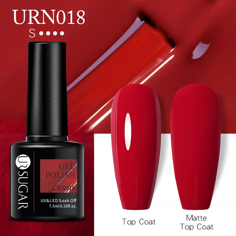 UR SUGAR 7.5ml Nude Glitter Color Gel Nail Polish Winter Warm Color Series Semi-permanent Varnish Professionals Manicure