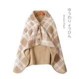 Wearable Plaid Fleece Blanket Polyester Blanket with Button Winte Warm Throws on Sofa Bed Travel Thicken Bedroom Plaids  Blanket