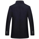 Woolen Coat Men Winter Windbreaker Long Thick Wool Jackets abrigo hombre Man Stand Collar Single Breasted With Vest Woolen Coats - Lootquake