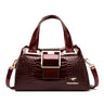 2-Layer Large Capacity Tote Bag | Luxury Handbags Women's Designer Crocodile Pattern Ladies Boston Shoulder Bag (High Quality)