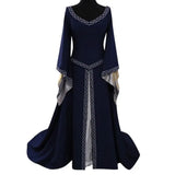 Vintage Gothic Dress Cosplay Costumes Autumn Winter Long Sleeve Medieval Witch Long Dress Halloween Costumes Vestidos de Fiesta - Lootquake