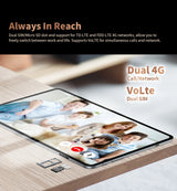 Tablette Teclast T40 Pro 10,4 pouces 8 Go RAM ROM 128 Go Android 11/12 7000 mAh charge rapide 2000 x 1200 UNISOC T618/T616 8 cœurs réseau 4G, Wifi, 13 MP + 8 MP