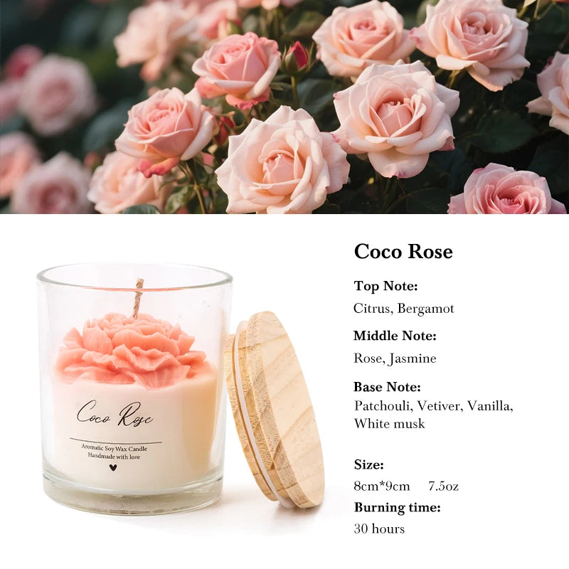 Bougies succulentes de luxe AIKUN Bouquet de fleurs en verre Parfum Arôme Cire de soja Bougie parfumée Goji et Tarocco Orange sanguine
