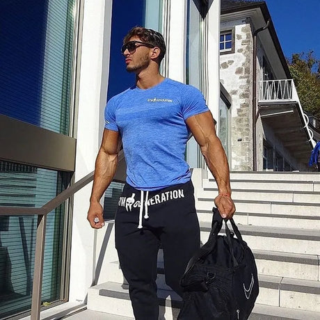 2020 new Quick Dry Compression Men's Short Sleeve T-Shirts Running Shirt Fitness Tight Tennis Soccer Jersey mens Sportswear - Lootquake