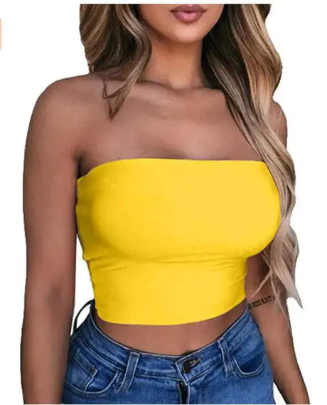 New Summer Solid Women Sexy Tank Top Bustier Bra Vest Crop Top Bralette Singlet T-Shirt Vintage Sleeveless Top - Lootquake