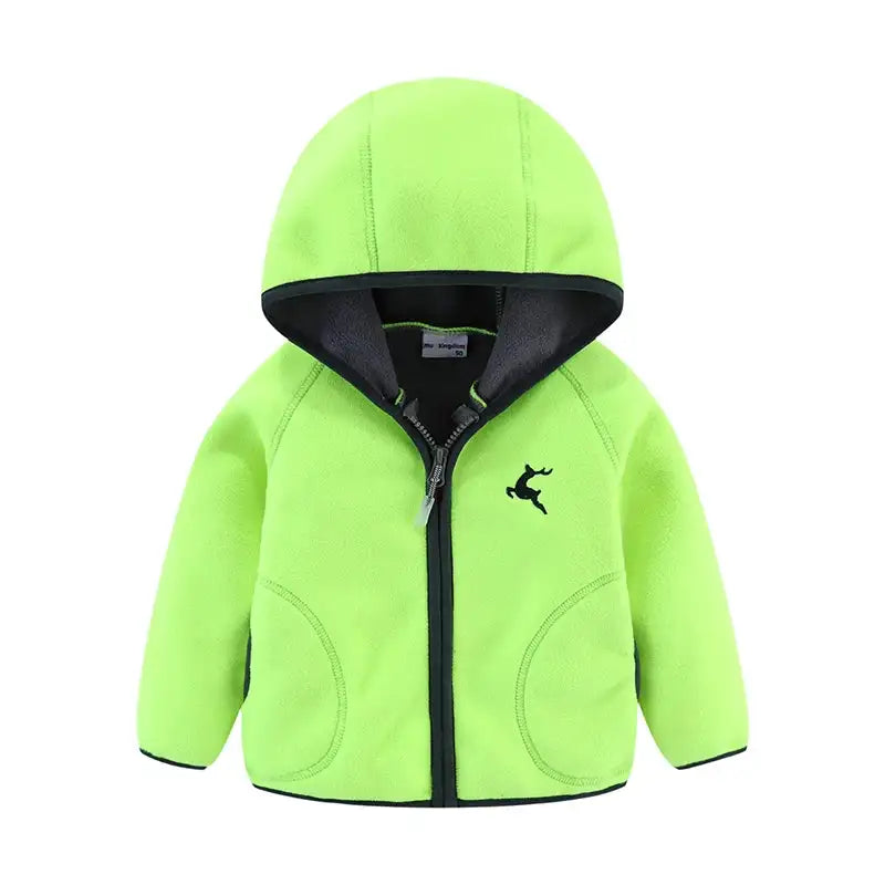 Mudkingdom Autumn Spring Girls Boys Hooded Fleece Jacket Windbreaker Zip up Reindeer Outerwear for Kids Clothes Children's Coat - Lootquake