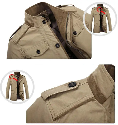 High Quality Men's Casual Jacket 6XL Male Windbreaker Oversized Cotton Classic Jackets Men Clothing Trench Coat A4F5806 - Lootquake