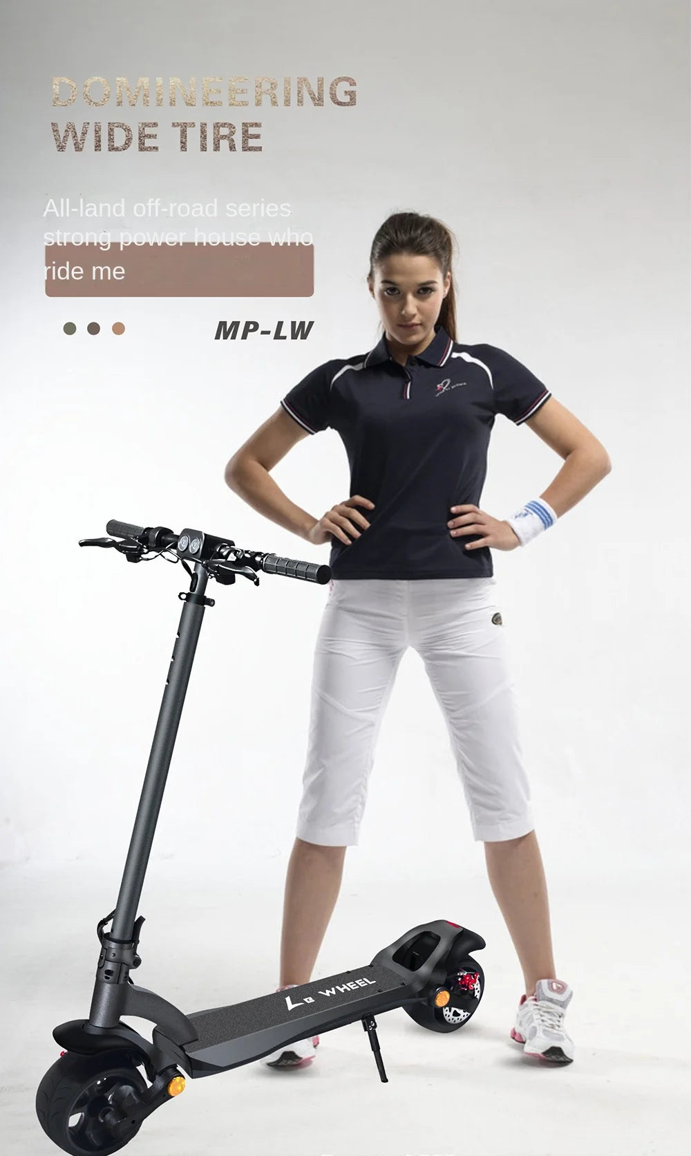 Adult Wide Tire Electric Scooter Double Disc Brake Off-road Electric Vehicle Two-wheel Foldable Driving Scooter