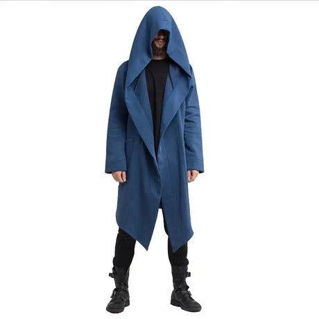 Men's Winter Hooded Cardigan Trench Coat Streetwear Solid Color Windbreaker Leisure Fashion Fleece-lined Jacket Vintage Hoodie - Lootquake