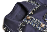 MoaaYina Fashion Designer Long Windbreaker Long sleeve Single-breasted Pocket Tassel Runway Windbreaker Coat - Lootquake