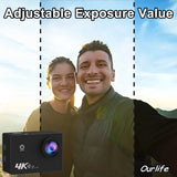 Caméra d'action étanche 4K 30 ips sous l'eau jusqu'à 30 mètres pour nager avec carte mémoire de 32 Go